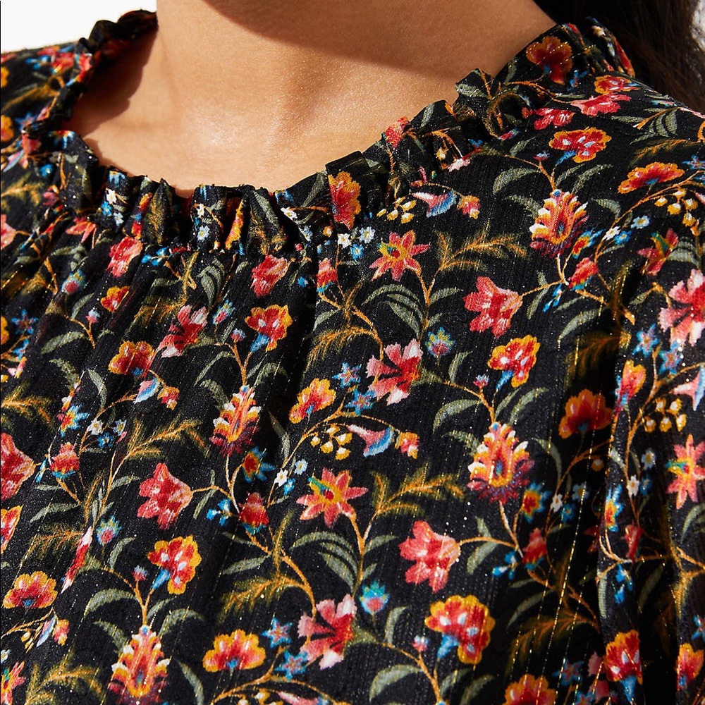 Shimmer Floral Tie Waist dress